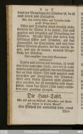 Die Haus-Tafel.