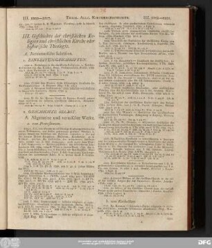 III. Geschichte der christlichen Religion und christlichen Kirche oder historische Theologie.