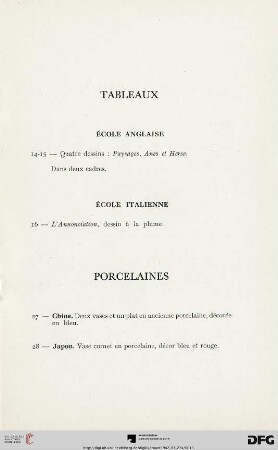 Tableaux (Nr. 14-28)