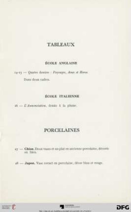 Tableaux (Nr. 14-28)
