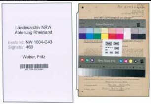 Entnazifizierung Fritz Weber , geb. 04.09.1901 (Assistent)
