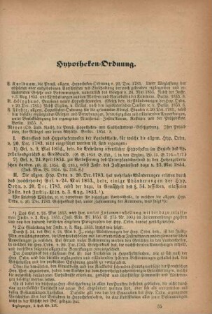 Hypotheken-Ordnung.