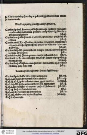 Tituli capitulorum primi speculi scilicet prelatorum.