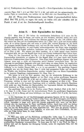 2. Axiom II. - Erste Eigenschaften der Graden.