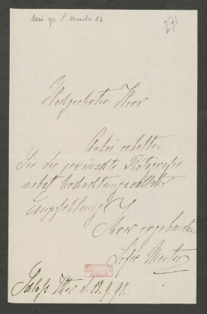 Brief an Albert Payne : 17.09.1897