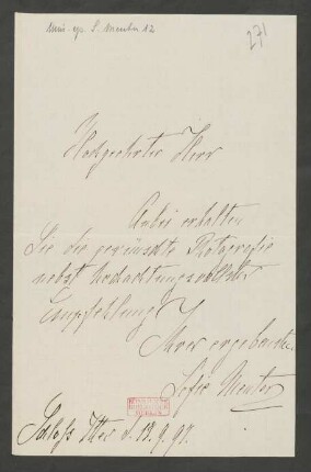 Brief an Albert Payne : 17.09.1897