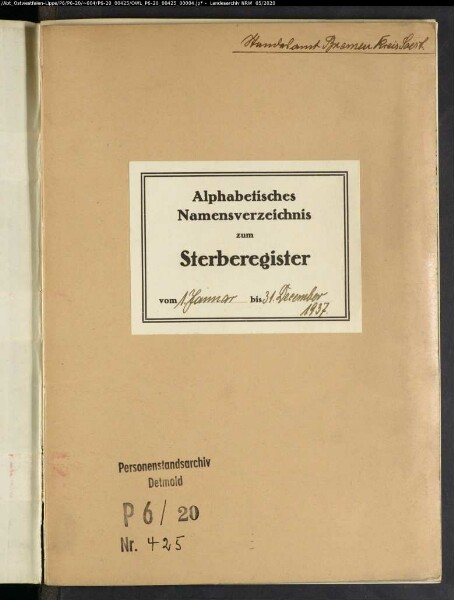 Sterberegister Standesamt Bremen