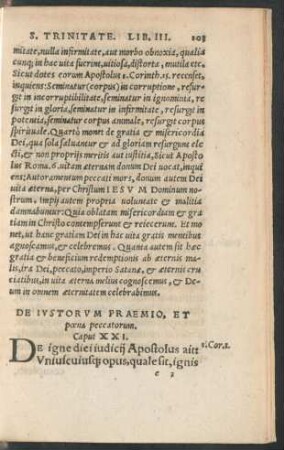 De Iustorum Praemio, Et poena peccatorum. Caput XXI.