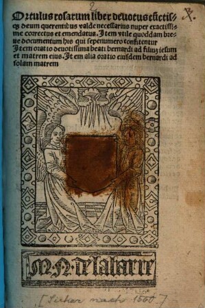 Ortulus rosarium, liber devotus ...