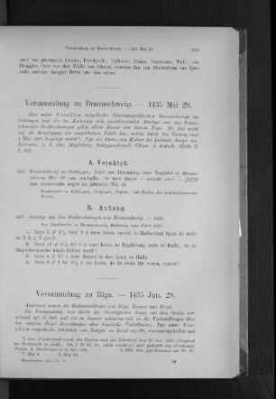 Versammlung zu Braunschweig. - 1435 Mai 29.