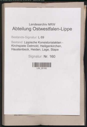 Gehalt, Besitzungen und Einkünfte des Pastors (auch: Dienste)