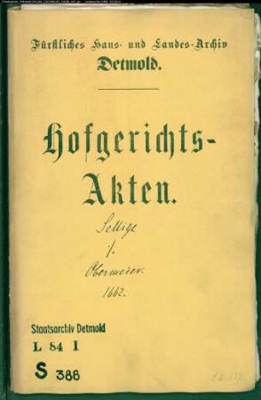 Sellige, Christian gegen Obermeier zu Brüntrup - Schuldforderung