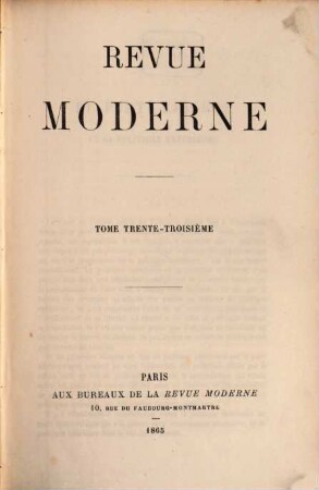 Revue moderne. 33. 1865