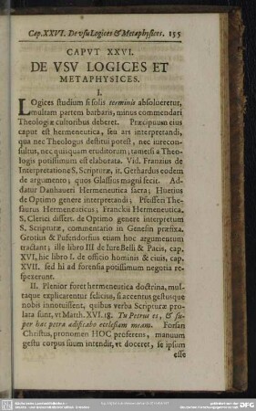 Caput XXVI. De Usu Logices Et Metaphysices
