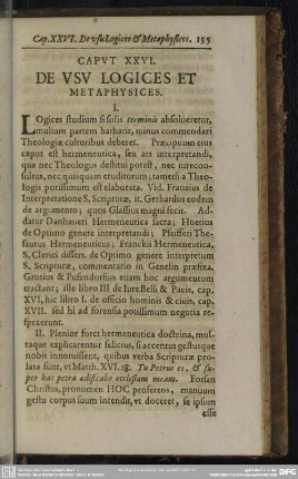 Caput XXVI. De Usu Logices Et Metaphysices
