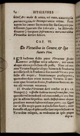 Cap. VI. De Virtutibus in Genere, & Spe Futurae Vitae