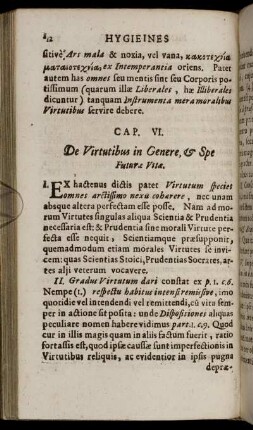 Cap. VI. De Virtutibus in Genere, & Spe Futurae Vitae