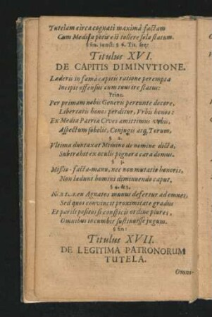 Titulus XVI. De Capitis Diminutione.