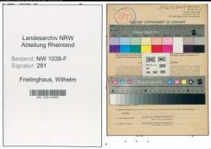 Entnazifizierung Wilhelm Frielinghaus , geb. 05.02.1901 (Lokfuehrer)
