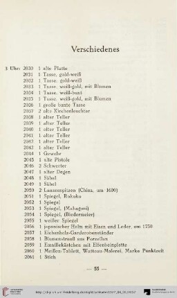 Verschiedenes (Nr. 2030-2200)