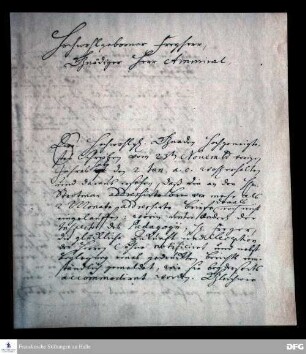 Brief von August Hermann Francke an Gustaff von Psilander.