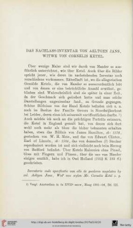 Das Nachlass-Inventar von Aeltgen Jans, Witwe von Cornelis Ketel