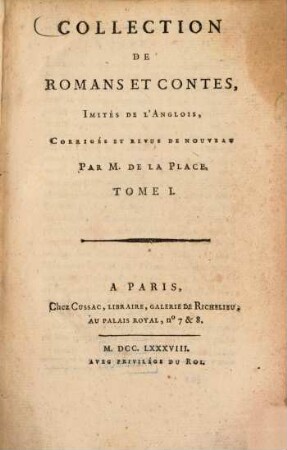 Collection De Romans Et Contes : Imités De L'Anglois, 1