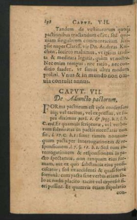Caput VII. De Adiuncto pactorum.