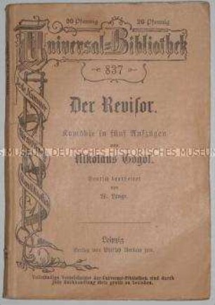 Deutsche Ausgabe von Gogols Komödie "Der Revisor"