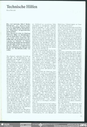 Technische Hilfen : Rehabilitation