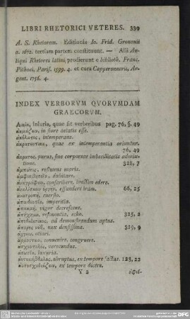 Index Verborum Quorumdam Graecorum
