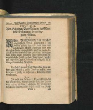 Caput XLIX. Von Schulden/ Verpfändung der Güter und Erstattung der erborgeten Gelder.