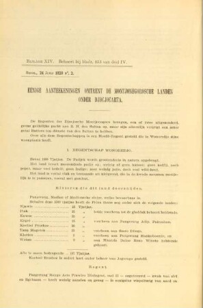 Bijlage XIV. Eenige aanteekeningen omtrent de montjonegorosche landen onder Djocjocarta