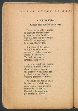 A la patria : Himno con motivo de la paz