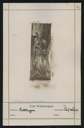 Statue im Bischofgewand (St. Nikolaus ?) Standort: Dettlingen