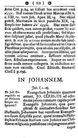In Johannem.