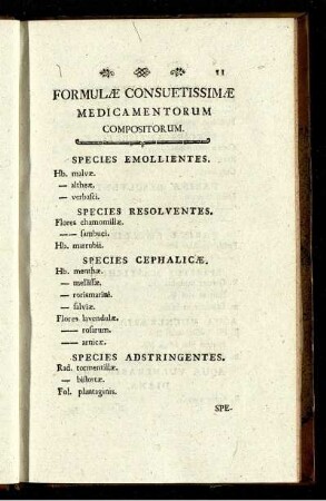 Formulae Consueteissimae Medicamentorum Compositorum.