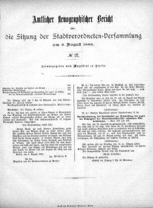 No. 27, 9. August 1888