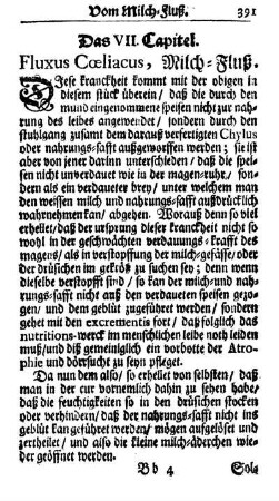 Das VII. Capitel. Fluxus Cœliacus, Milch-Fluß.