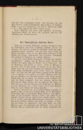 Den Zimmerpfllanzen schädliche Thiere.