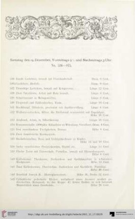 Samstag den 19. Dezember, Vormittags 9 1/2 und Nachmittags 3 Uhr (Nr. 526-875)