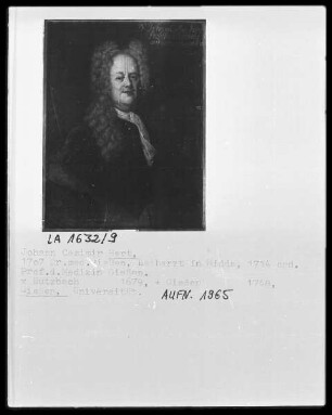 Bildnis des Giessener Universitätsprofessors Johann Casimir Hert