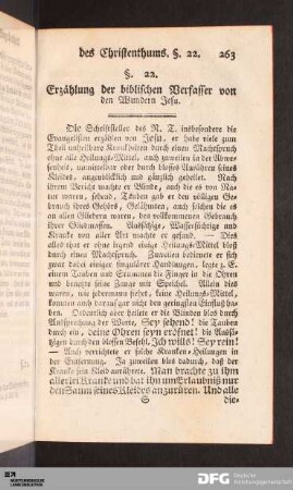Erzählung der biblischen Verfasser von den Wundern Jesu
