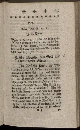 DCLXXVII. Ueber Malach. 1, 6