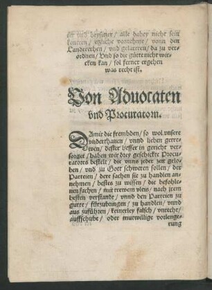 Von Advocaten und Procuratorn.