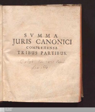 Pars Prima: De Personis Ecclesiasticis, Earumque statu, Dignitate, munere, & Immunitate