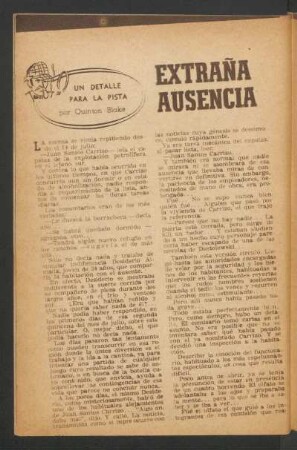 Extraña ausencia : Un detalle para la pista