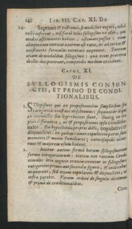 Caput XI. De Syllogismis Coniunctis, Et Primo De Conditionalibus.