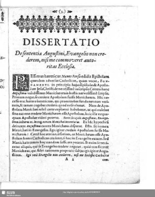 De sententia Augustini,Evangelio non crederem,nisi me commoveret autoritas Ecclesie