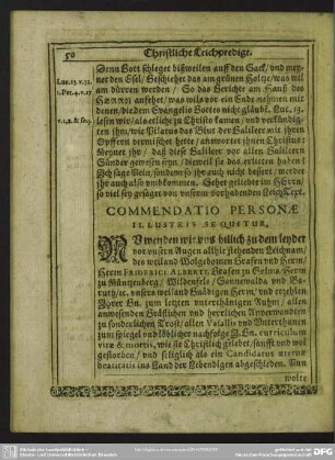 Lebenslauf : Commendatio Personae Illustris Sequitur